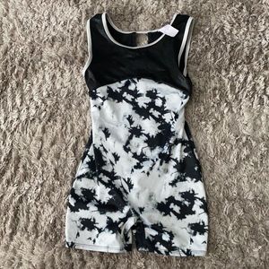 Girls Tie-Dye Gymnastics Biketard -Black
